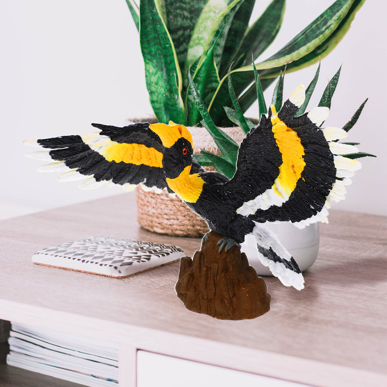 Bonsai Garden Desk - Realistic Hornbill Garden Decoration Plastic Bird