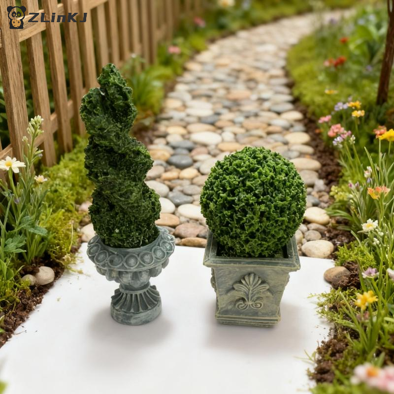 Bonsai Garden Pot - ▶1PCS Simulation Green Plant Potted Model