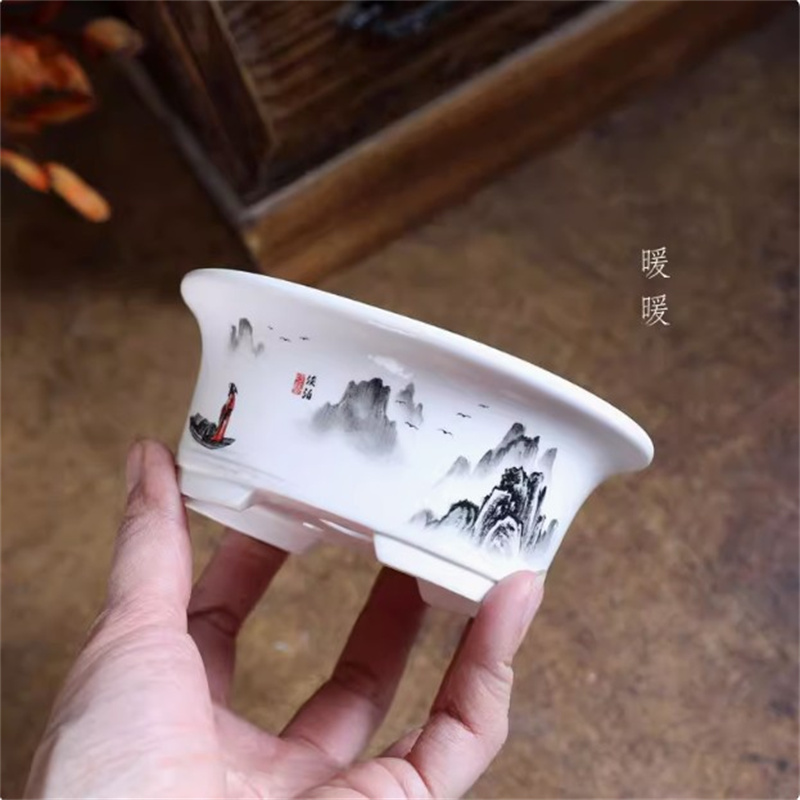 Porcelain White Oval Bonsai Po - Bonsai Garden Desk reseña y precio