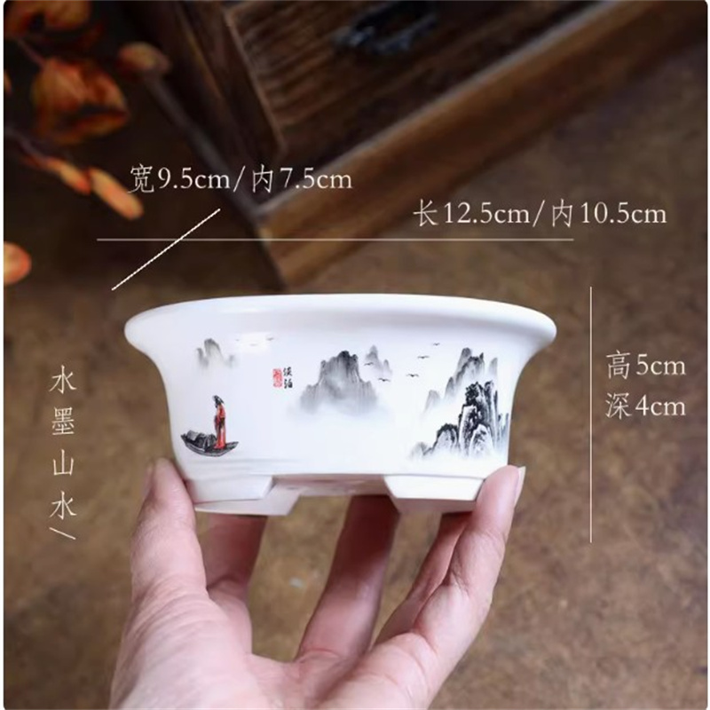 Porcelain White Oval Bonsai Po - Bonsai Garden Desk reseña y precio