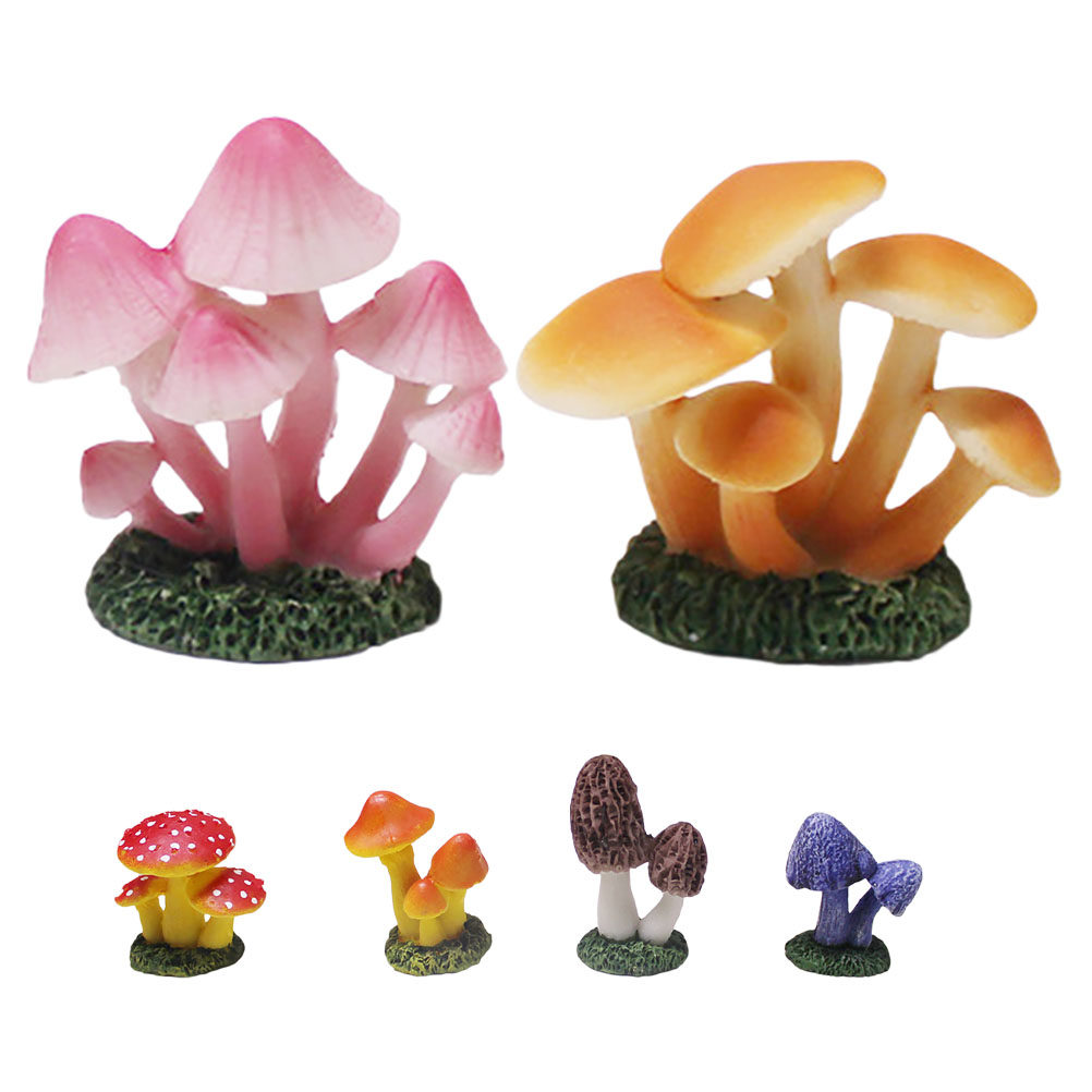 6Pcs Mushroom Garden Decor Res - Bonsai Garden Desk reseña y precio