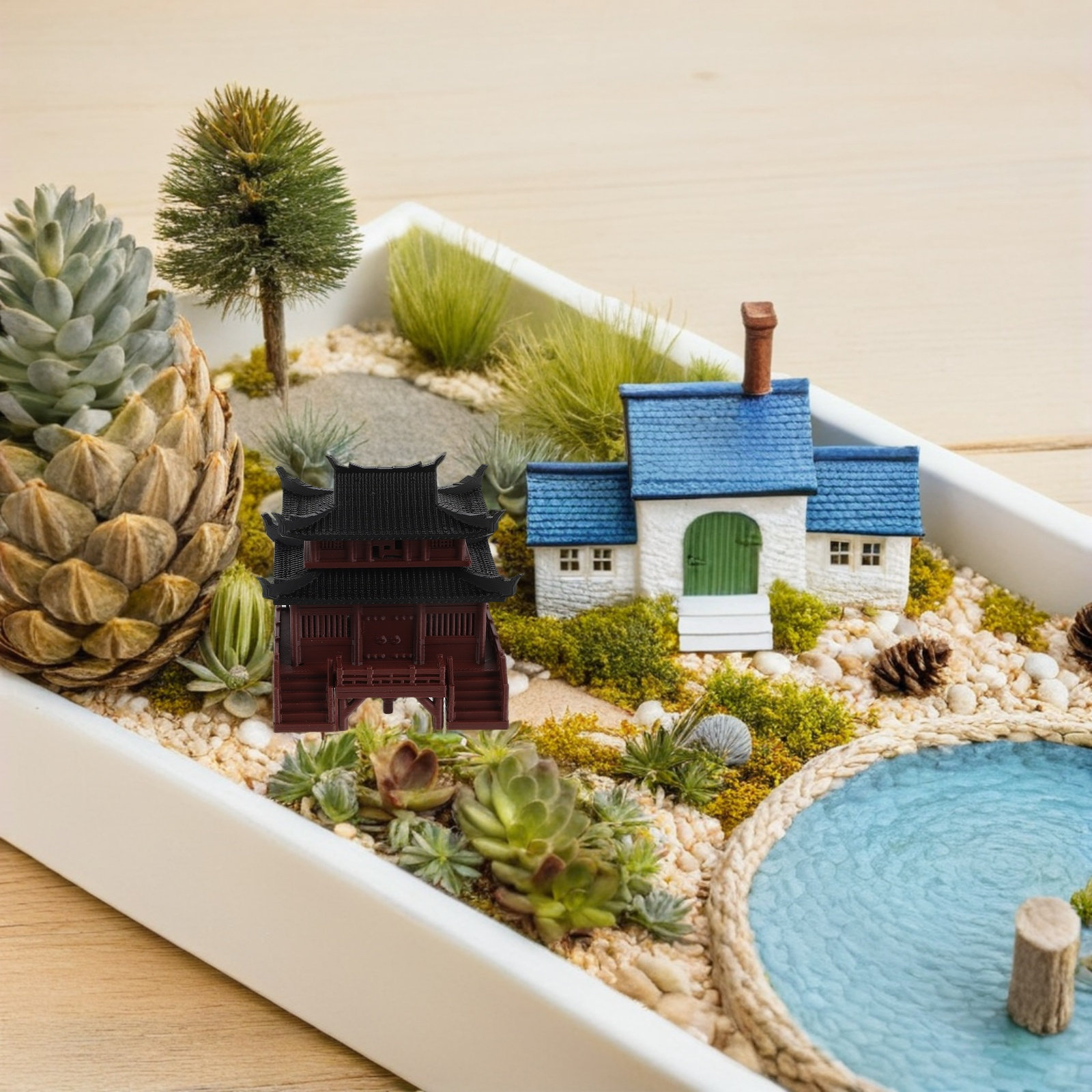 Chinese Style Mini Pavilion Or - Up Bonsai Garden reseña y precio