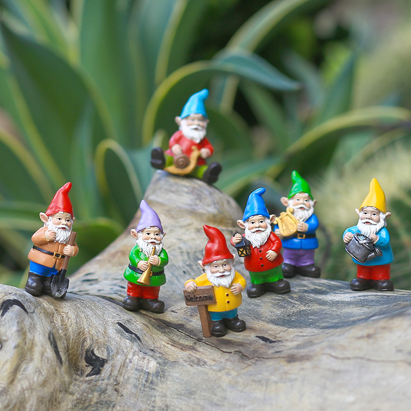 7Pcs/Set Miniature Funny Gnome - Bonsai Garden Desk reseña y precio