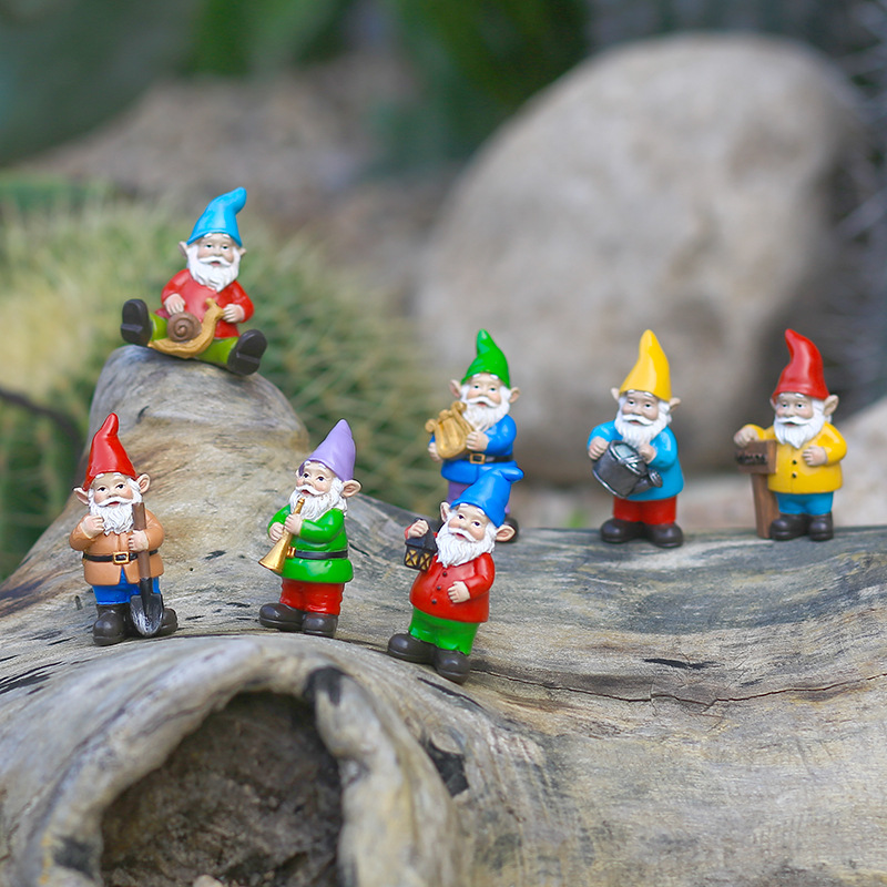 7Pcs/Set Miniature Funny Gnome - Bonsai Garden Desk reseña y precio