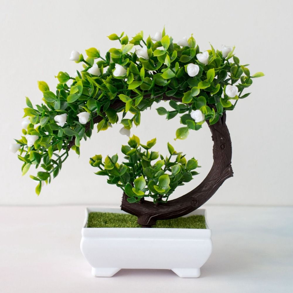 Pot New Artificial Plants Bons - Bonsai Garden Desk reseña y precio