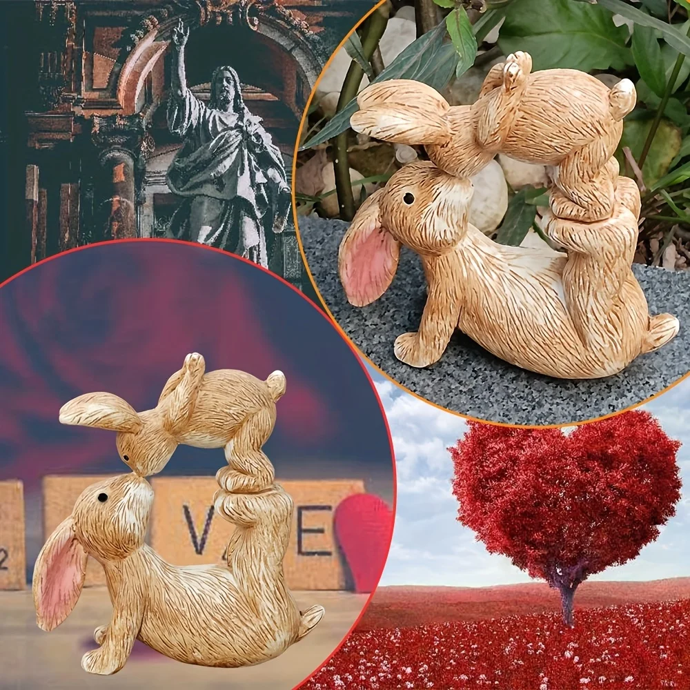 Garden Resin Kissing Bunny Sta - Bonsai Garden Desk reseña y precio