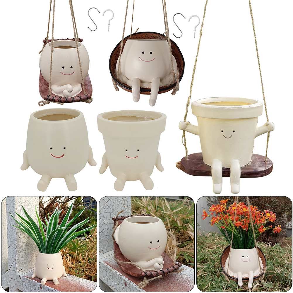 Smiling Face Flower Pot Resin  - Japanese Garden Bonsai reseña y precio