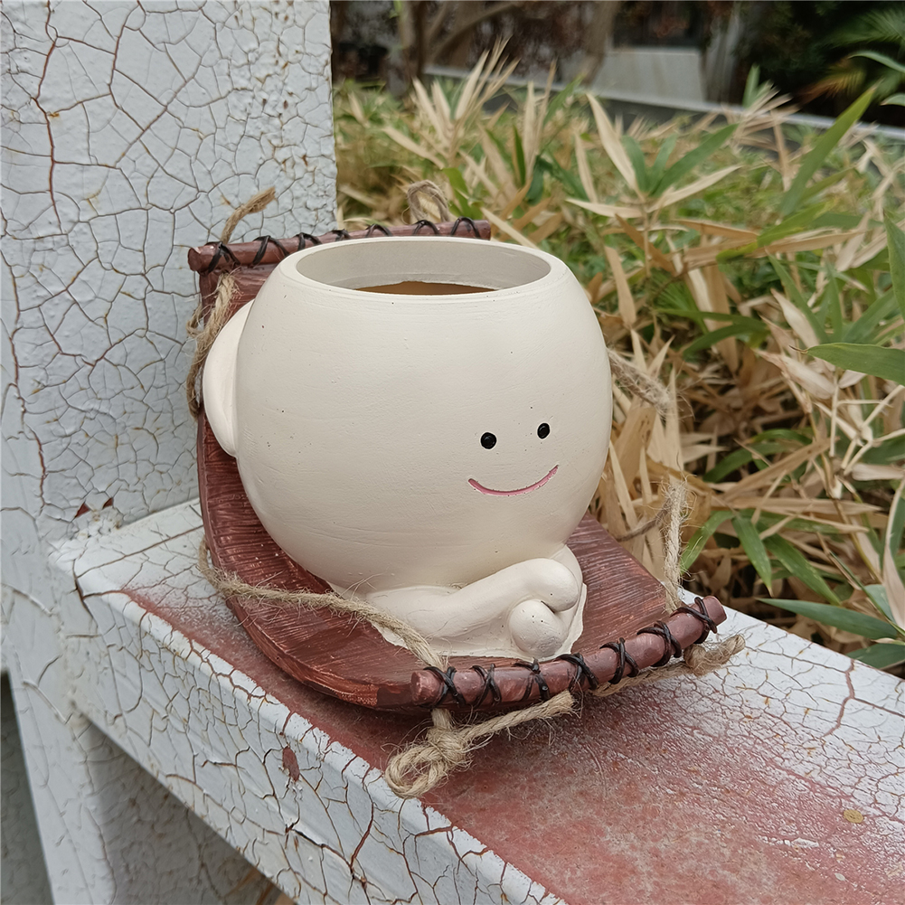 Smiling Face Flower Pot Resin  - Japanese Garden Bonsai reseña y precio